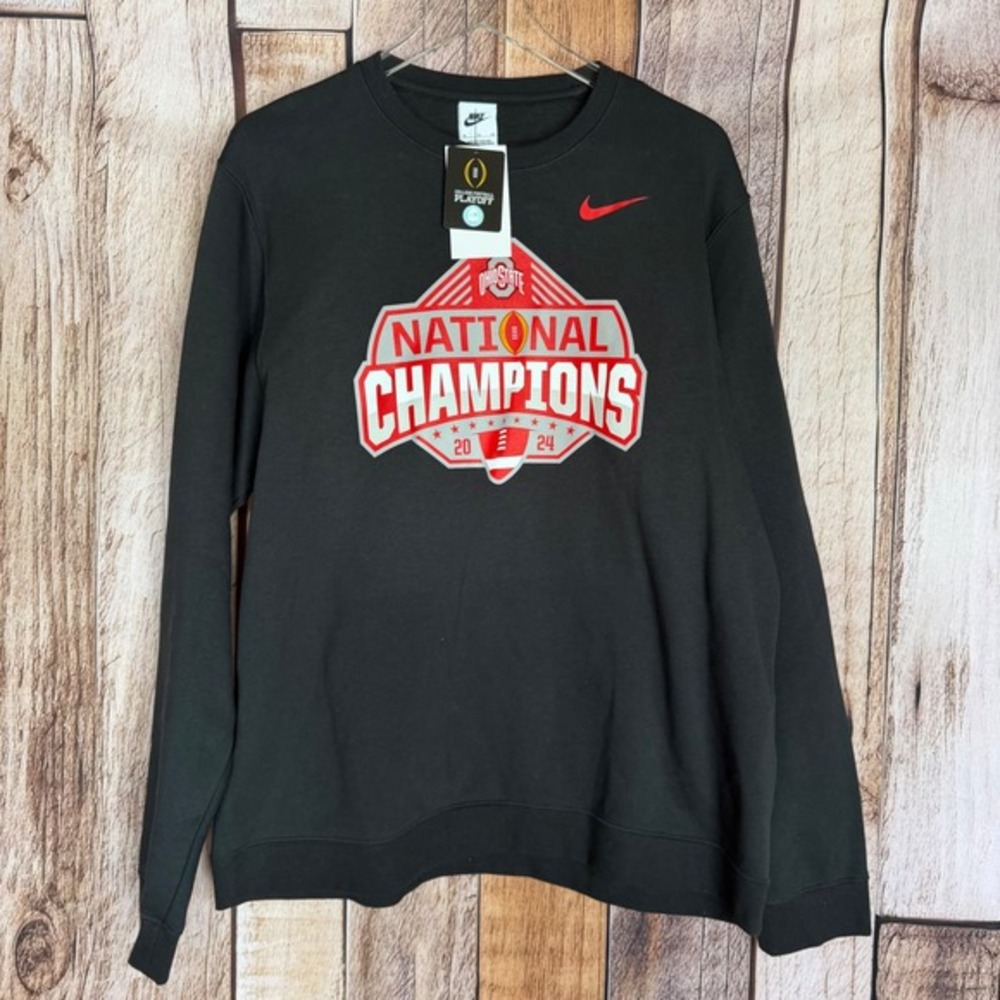 Nike Sweatshirt Ohio State Buckeyes National Champions Crewneck Gameday XL‎ NWT